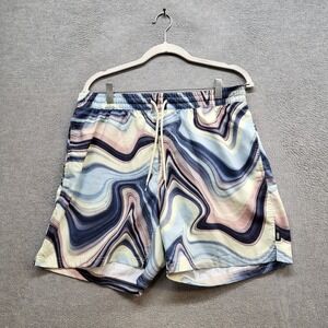 Vans Men Swimwear Large Multicolor Swirl Board Shorts‎ Vanphibian 7" Inseam Logo